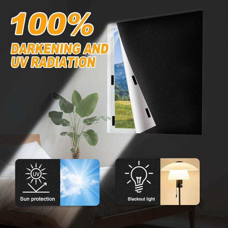 DGDUBRB Blackout Curtains for Window Cover, Portable Blackout Curtains Shades for Bedroom, Room Darkening Shades, Black Out Window Cover Film No Drill DIY Cuttable, for Skylight Shade, Media Room, 79x57 Inch - Image 4